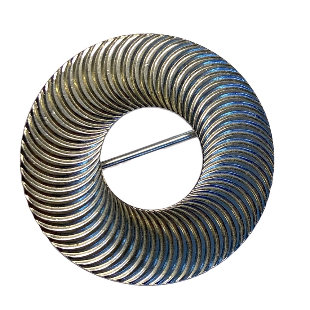 BEAU Sterling Circle Spiral Brooch Vintage